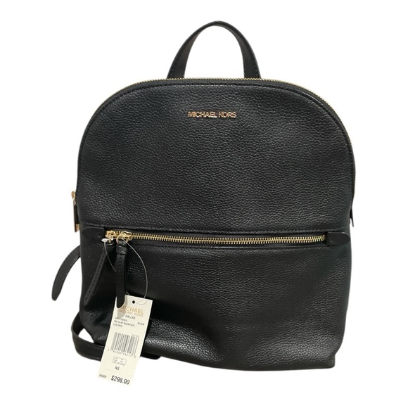 NWT 🆕✨ MICHAEL KORS DALLAS SLIM LEATHER BACKPACK 🎒 BLACK - Picture 10 of 11